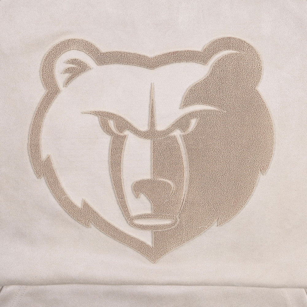 Memphis Grizzlies Protege Eco-Friendly Functional Suede Fashion Tonal Hoodie Cream - NBA