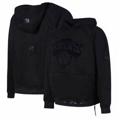 New York Knicks Protege Eco-Friendly Functional Suede Fashion Tonal Hoodie Black - NBA