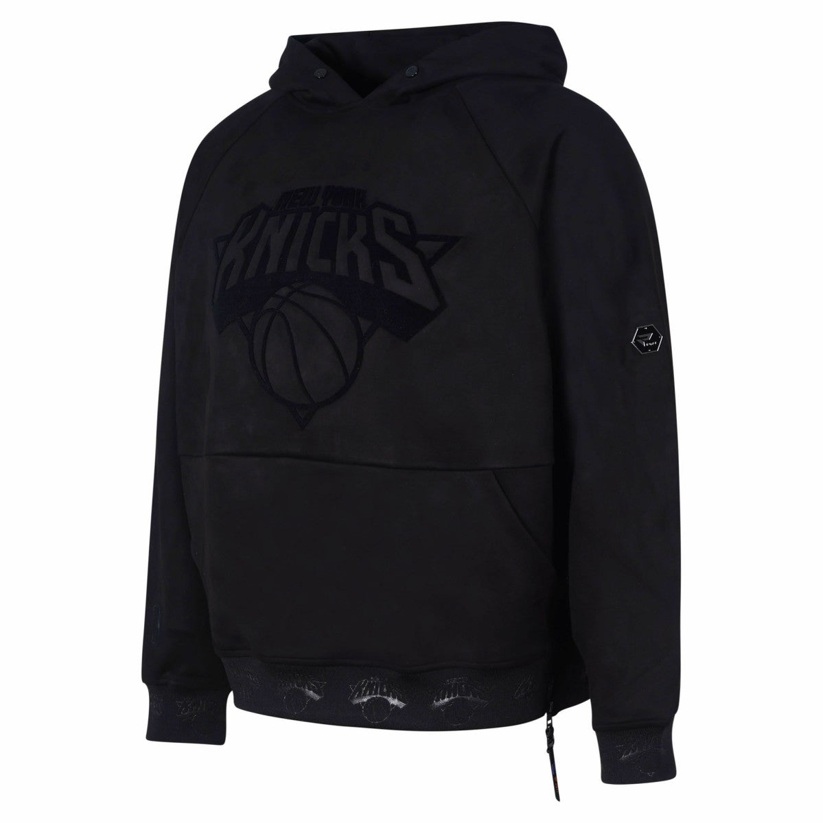 New York Knicks Protege Eco-Friendly Functional Suede Fashion Tonal Hoodie Black - NBA