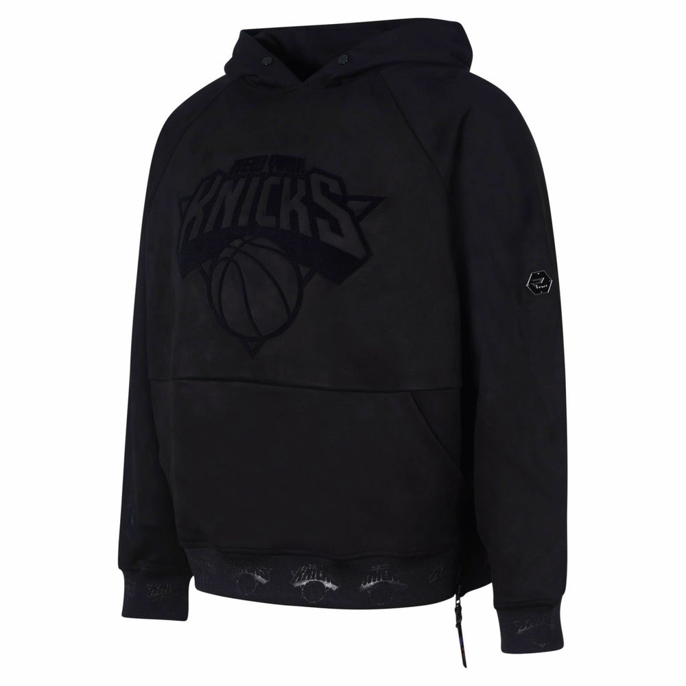 New York Knicks Protege Eco-Friendly Functional Suede Fashion Tonal Hoodie Black - NBA