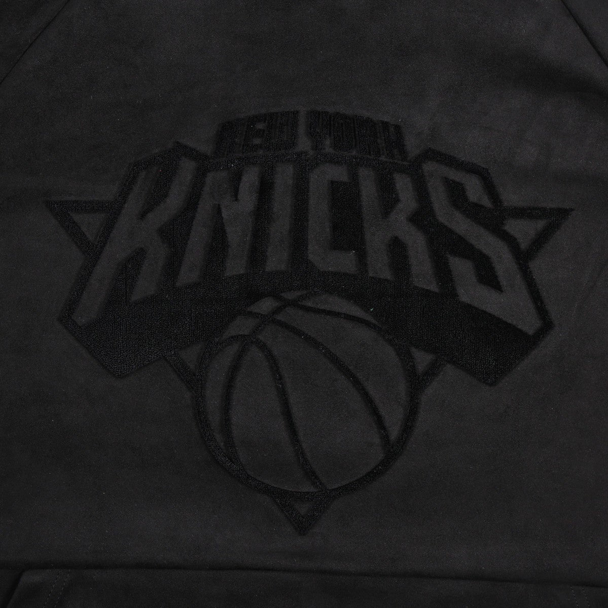 New York Knicks Protege Eco-Friendly Functional Suede Fashion Tonal Hoodie Black - NBA