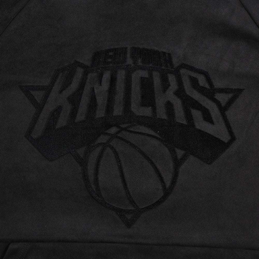 New York Knicks Protege Eco-Friendly Functional Suede Fashion Tonal Hoodie Black - NBA