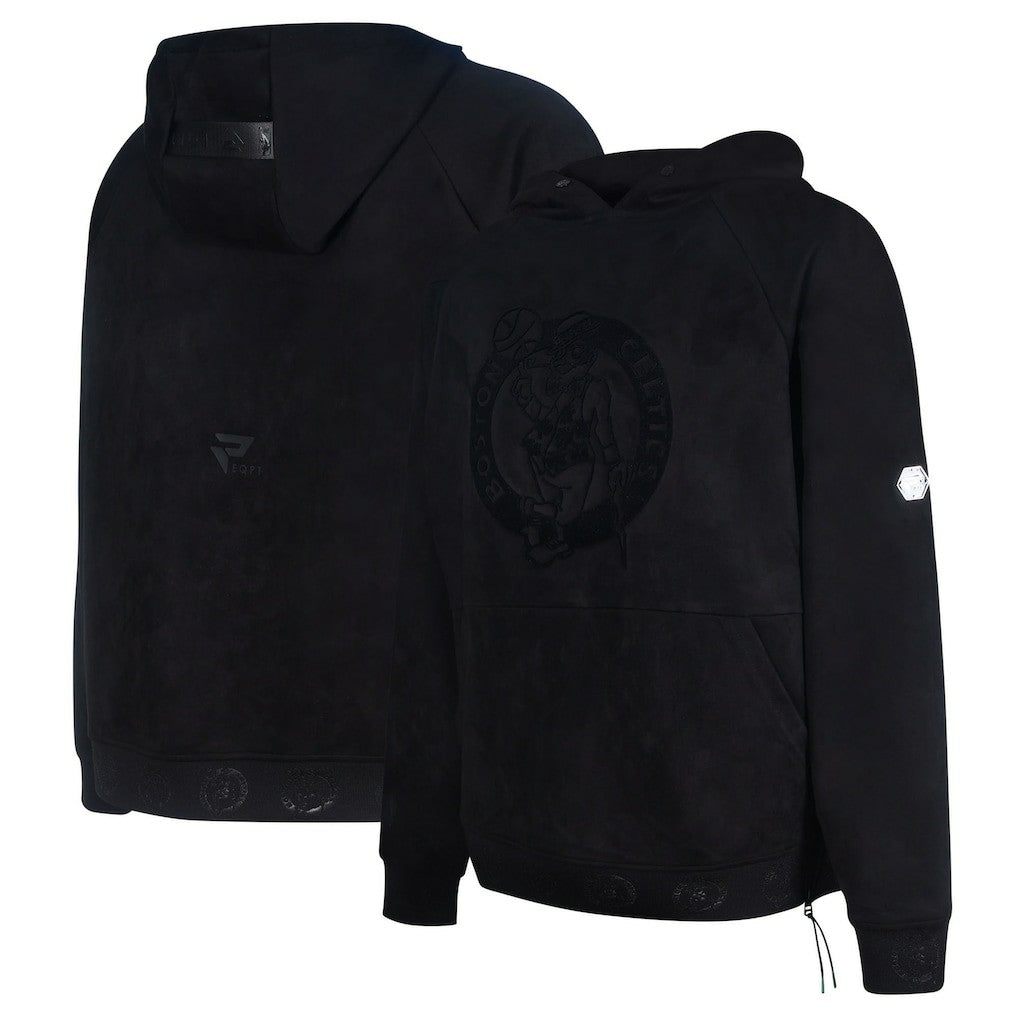 Boston Celtics Protege Eco-Friendly Functional Suede Fashion Tonal Hoodie Black - NBA