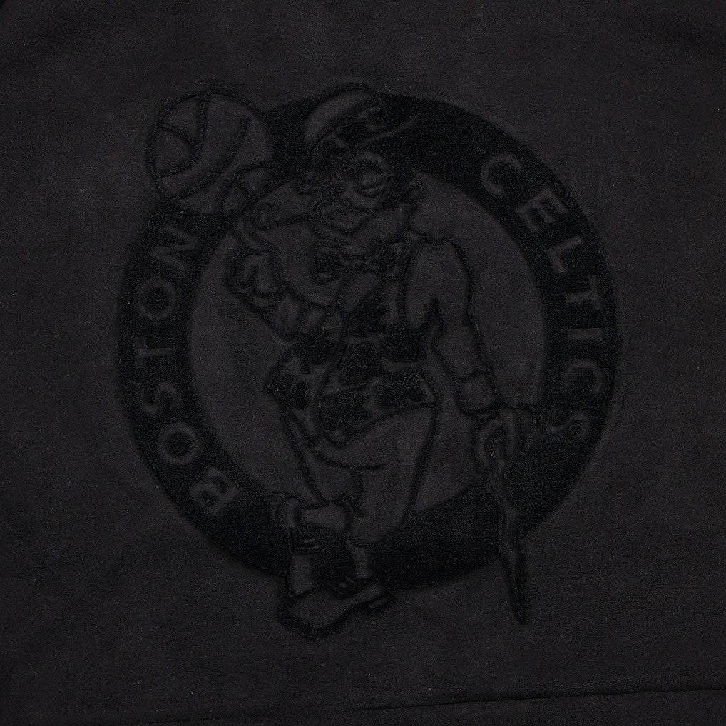 Boston Celtics Protege Eco-Friendly Functional Suede Fashion Tonal Hoodie Black - NBA