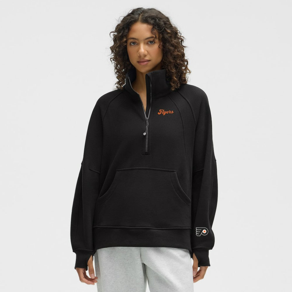 Philadelphia Flyers lululemon Women's Long Scuba Oversized Half-Zip Funnel Neck - Black - NHL