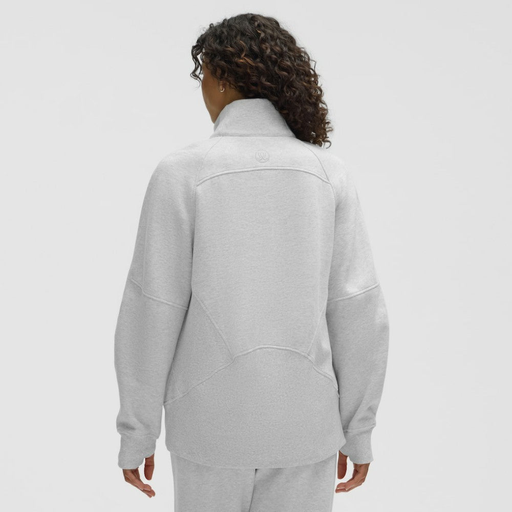 Edmonton Oilers lululemon Women's Long Scuba Oversized Half-Zip Funnel Neck - Heathered Core Ultra Light Grey - NHL