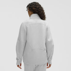 Edmonton Oilers lululemon Women's Long Scuba Oversized Half-Zip Funnel Neck - Heathered Core Ultra Light Grey - NHL