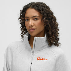 Edmonton Oilers lululemon Women's Long Scuba Oversized Half-Zip Funnel Neck - Heathered Core Ultra Light Grey - NHL