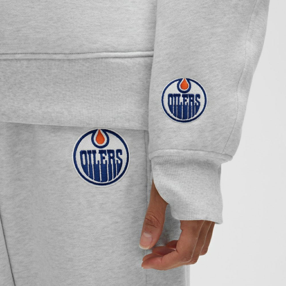 Edmonton Oilers lululemon Women's Long Scuba Oversized Half-Zip Funnel Neck - Heathered Core Ultra Light Grey - NHL
