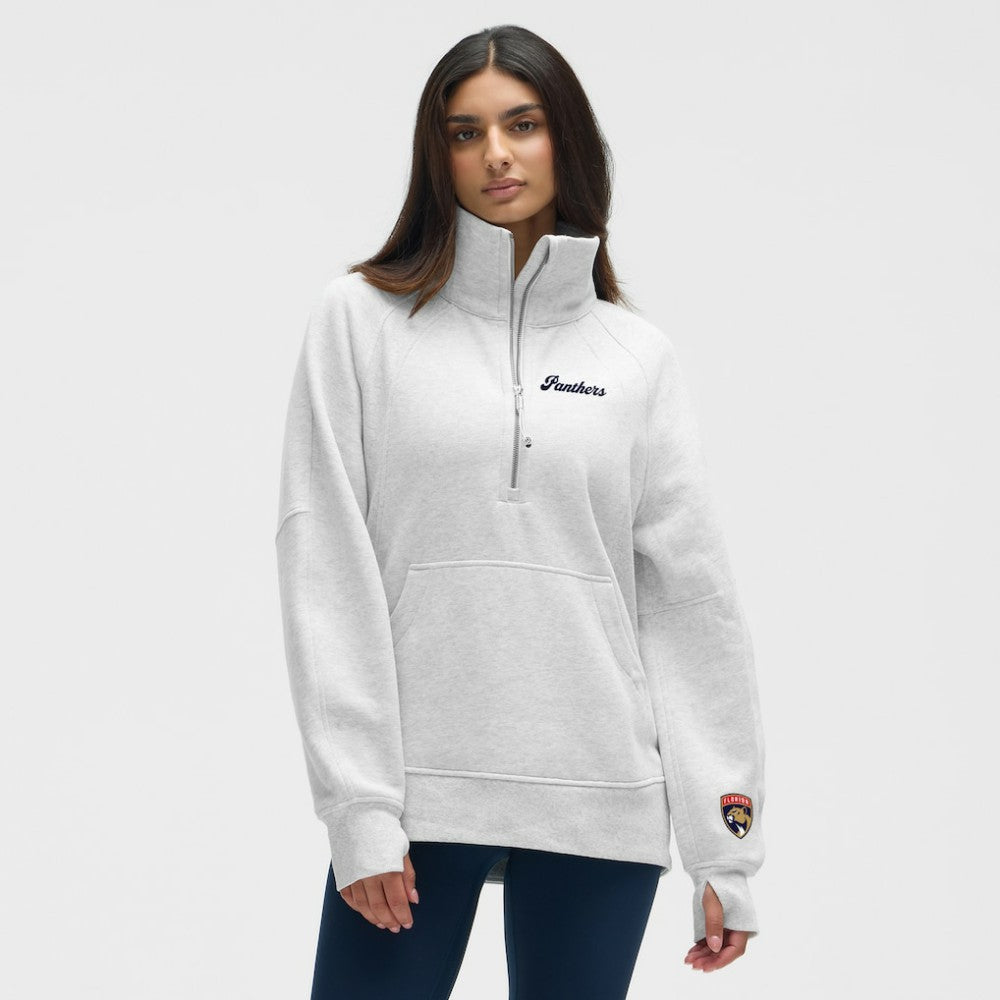 Florida Panthers lululemon Women's Long Scuba Oversized Half-Zip Funnel Neck - Heathered Core Ultra Light Grey - NHL