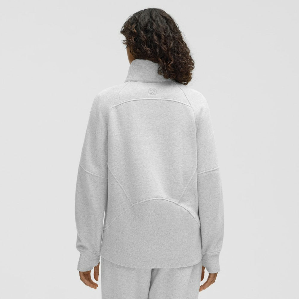 Minnesota Wild lululemon Women's Long Scuba Oversized Half-Zip Funnel Neck - Heathered Core Ultra Light Grey - NHL