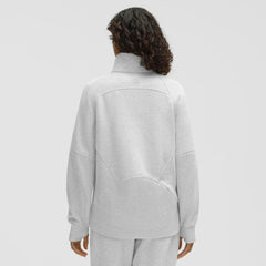 Minnesota Wild lululemon Women's Long Scuba Oversized Half-Zip Funnel Neck - Heathered Core Ultra Light Grey - NHL