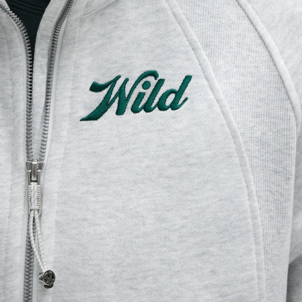 Minnesota Wild lululemon Women's Long Scuba Oversized Half-Zip Funnel Neck - Heathered Core Ultra Light Grey - NHL