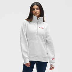 Detroit Red Wings lululemon Women's Long Scuba Oversized Half-Zip Funnel Neck - Heathered Core Ultra Light Grey - NHL