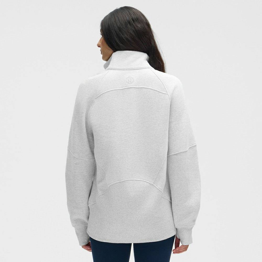 Detroit Red Wings lululemon Women's Long Scuba Oversized Half-Zip Funnel Neck - Heathered Core Ultra Light Grey - NHL