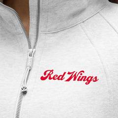 Detroit Red Wings lululemon Women's Long Scuba Oversized Half-Zip Funnel Neck - Heathered Core Ultra Light Grey - NHL
