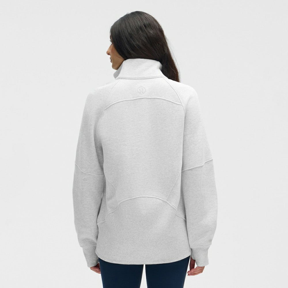 New Jersey Devils lululemon Women's Long Scuba Oversized Half-Zip Funnel Neck - Heathered Core Ultra Light Grey - NHL