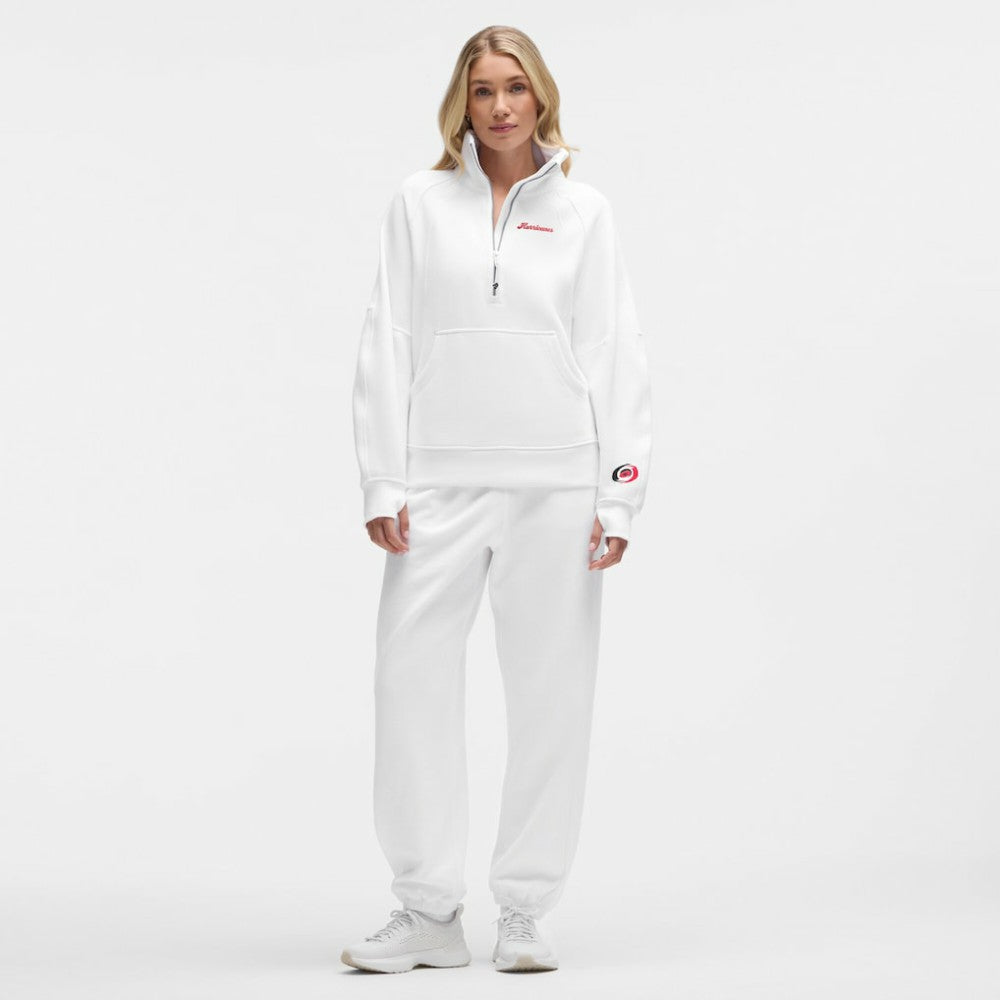 Carolina Hurricanes lululemon Women's Long Scuba Oversized Half-Zip Funnel Neck - White - NHL