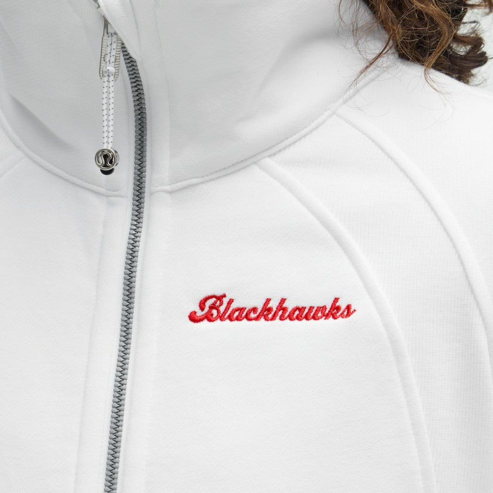 Chicago Blackhawks lululemon Women's Long Scuba Oversized Half-Zip Funnel Neck - White - NHL