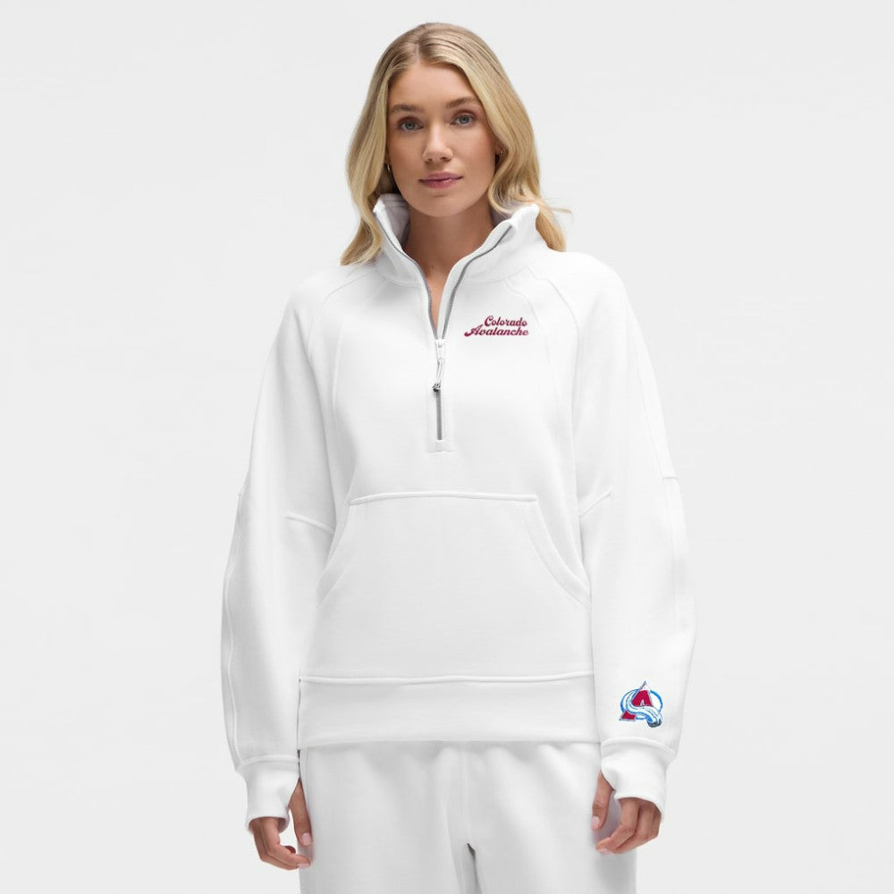 Colorado Avalanche lululemon Women's Long Scuba Oversized Half-Zip Funnel Neck - White - NHL