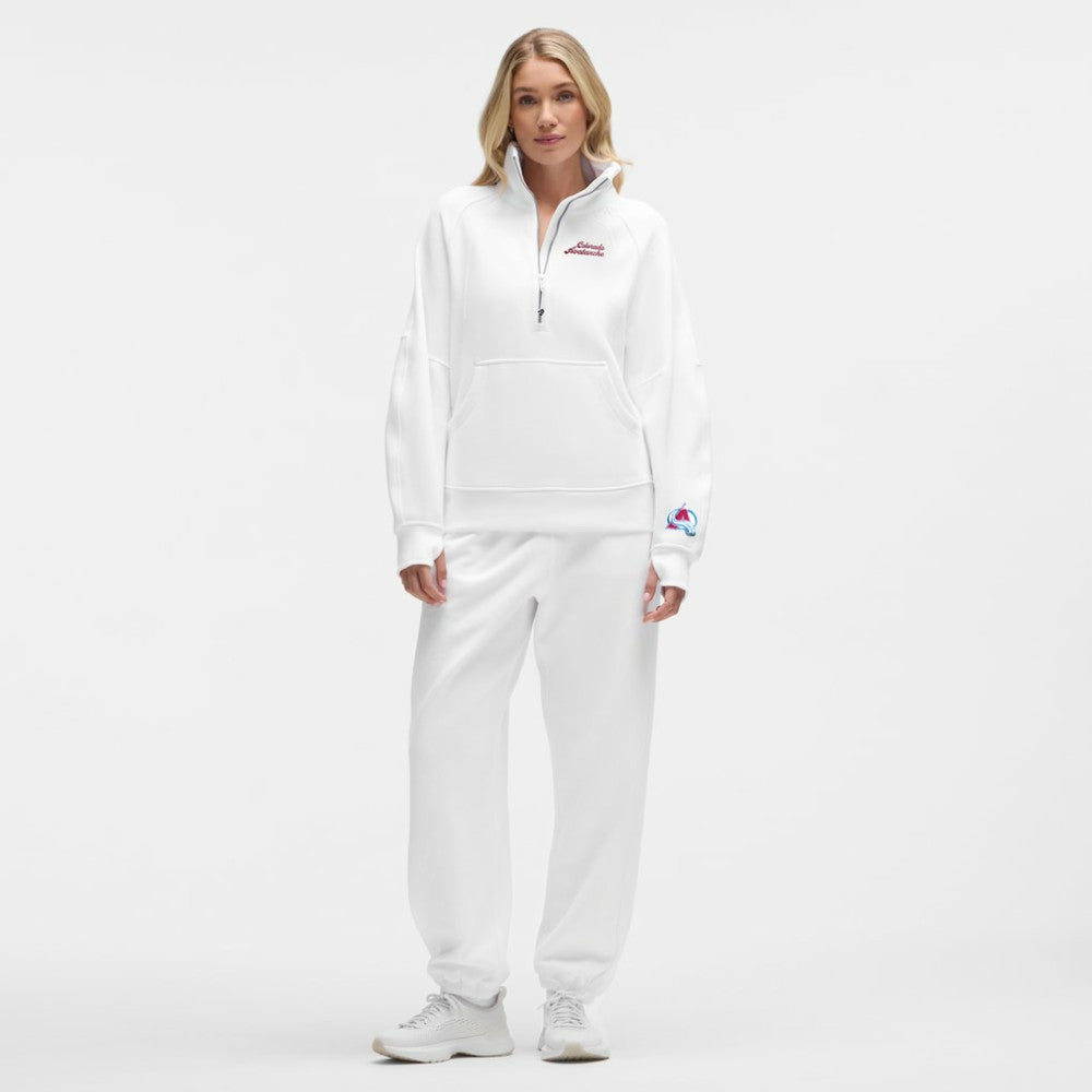 Colorado Avalanche lululemon Women's Long Scuba Oversized Half-Zip Funnel Neck - White - NHL