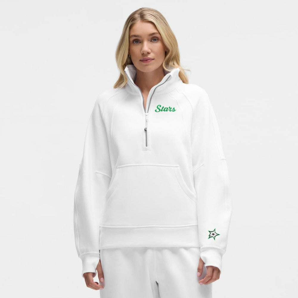 Dallas Stars lululemon Women's Long Scuba Oversized Half-Zip Funnel Neck - White - NHL