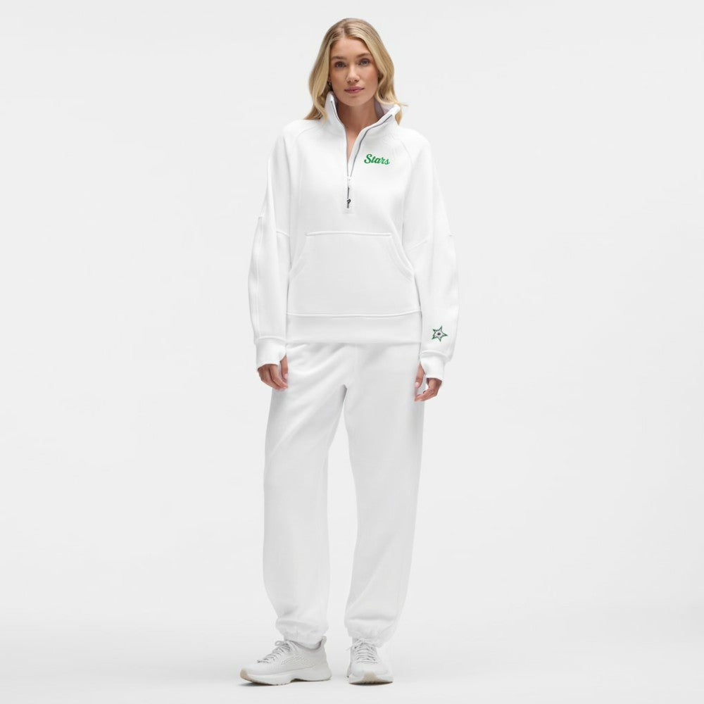 Dallas Stars lululemon Women's Long Scuba Oversized Half-Zip Funnel Neck - White - NHL