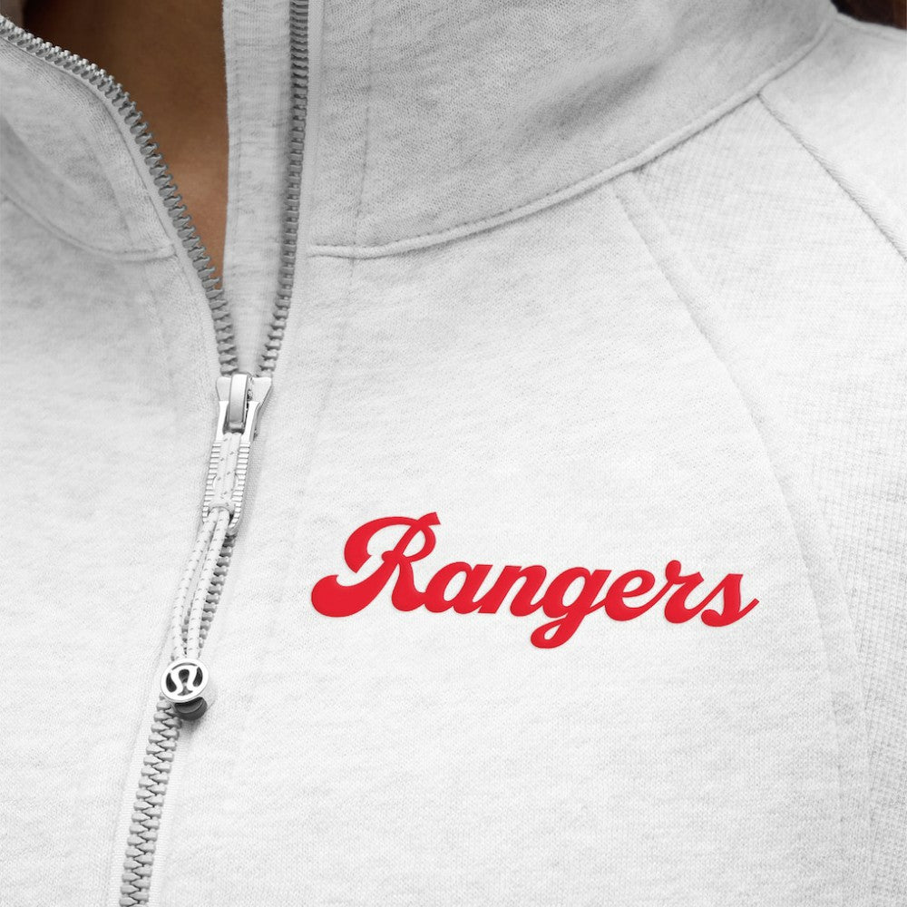 New York Rangers lululemon Women's Long Scuba Oversized Half-Zip Funnel Neck - Heathered Core Ultra Light Grey - NHL