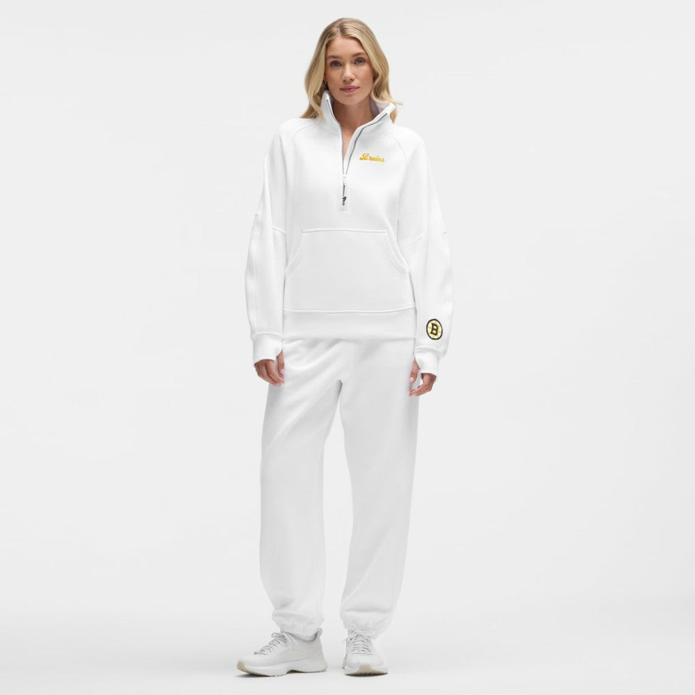 Boston Bruins lululemon Women's Long Scuba Oversized Half-Zip Funnel Neck - White - NHL