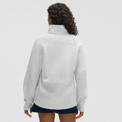 Tampa Bay Lightning lululemon Women's Long Scuba Oversized Half-Zip Funnel Neck - Heathered Core Ultra Light Grey - NHL
