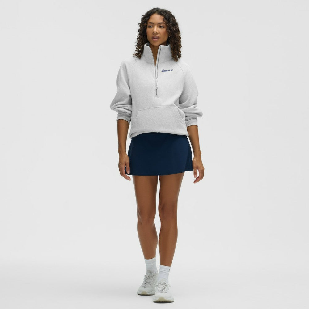 Tampa Bay Lightning lululemon Women's Long Scuba Oversized Half-Zip Funnel Neck - Heathered Core Ultra Light Grey - NHL