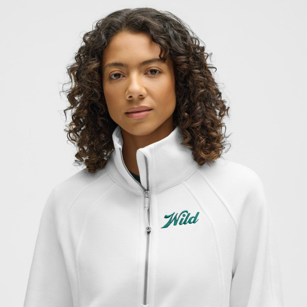 Minnesota Wild lululemon Women's Long Scuba Oversized Half-Zip Funnel Neck - White - NHL