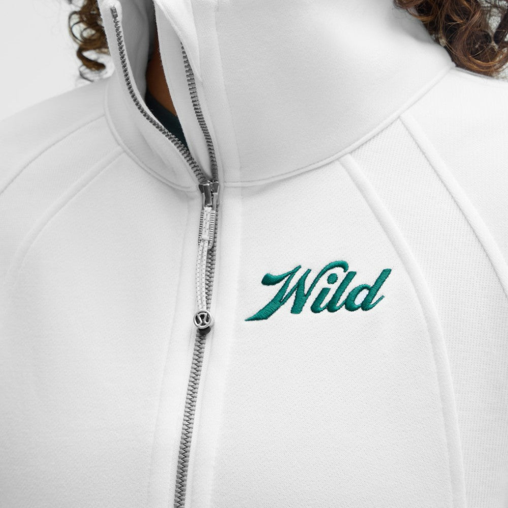 Minnesota Wild lululemon Women's Long Scuba Oversized Half-Zip Funnel Neck - White - NHL