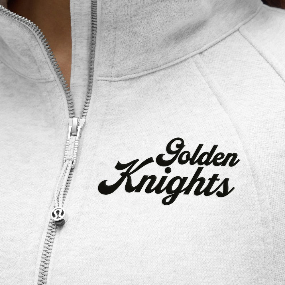 Vegas Golden Knights lululemon Women's Long Scuba Oversized Half-Zip Funnel Neck - Heathered Core Ultra Light Grey - NHL