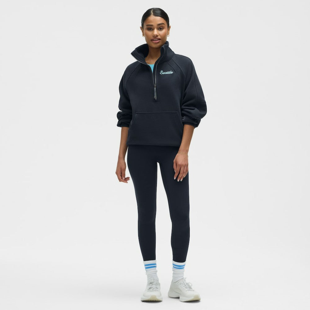 Seattle Kraken lululemon Women's Long Scuba Oversized Half-Zip Funnel Neck - True Navy - NHL