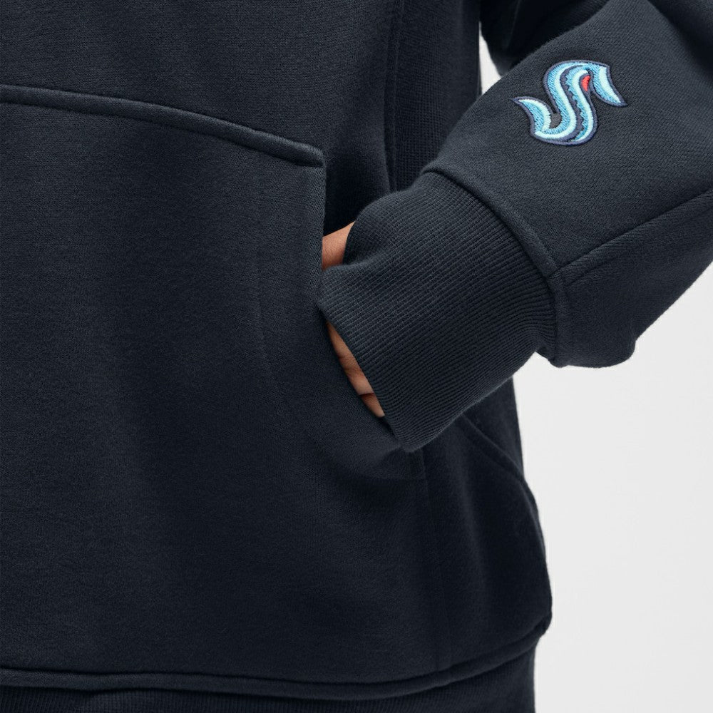 Seattle Kraken lululemon Women's Long Scuba Oversized Half-Zip Funnel Neck - True Navy - NHL