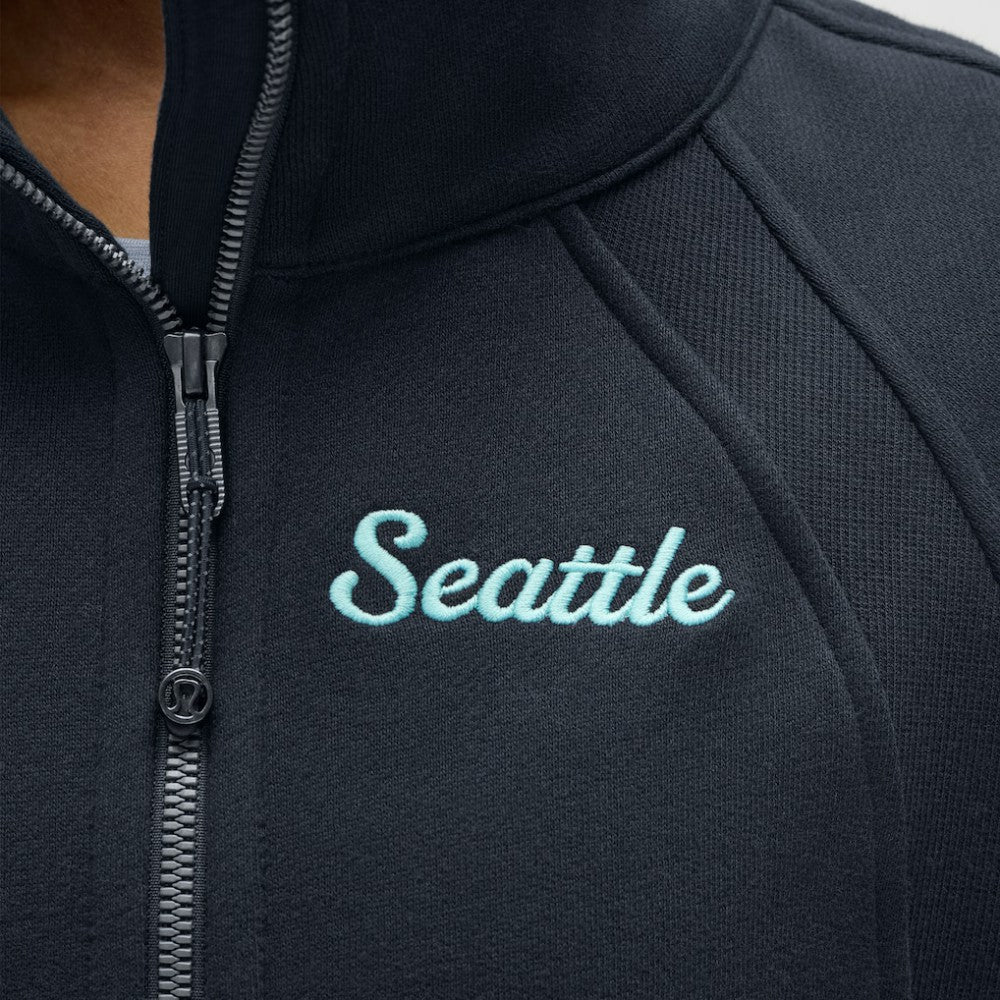 Seattle Kraken lululemon Women's Long Scuba Oversized Half-Zip Funnel Neck - True Navy - NHL