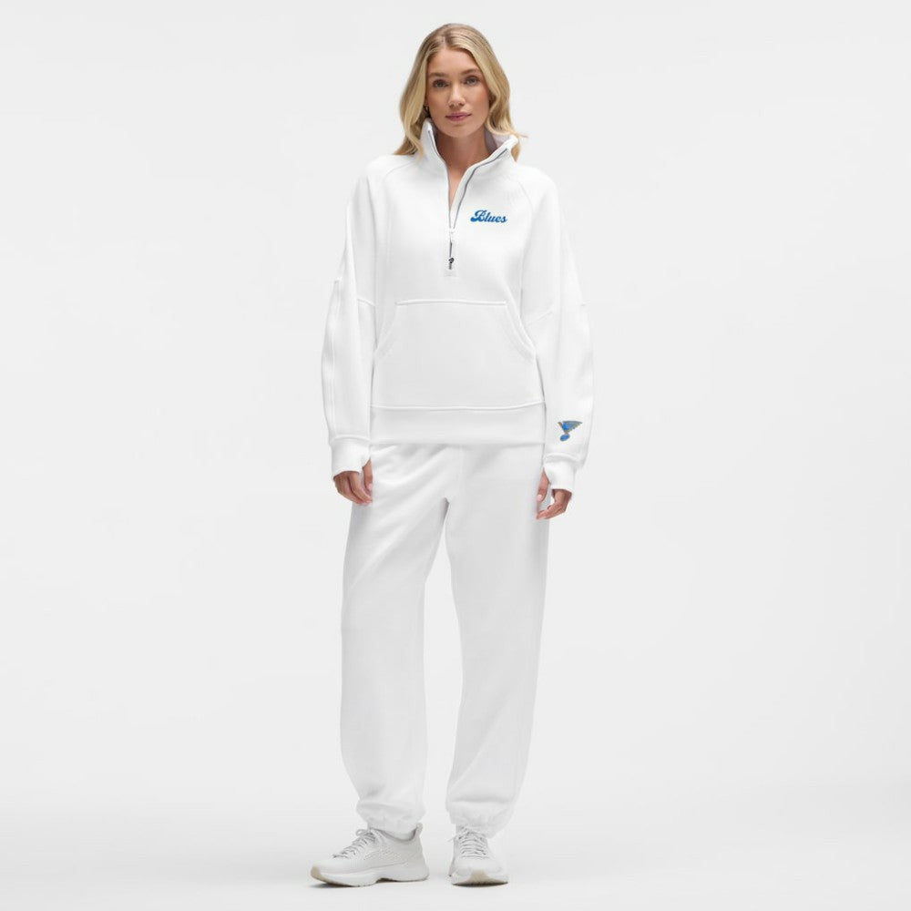 St. Louis Blues lululemon Women's Long Scuba Oversized Half-Zip Funnel Neck - White - NHL