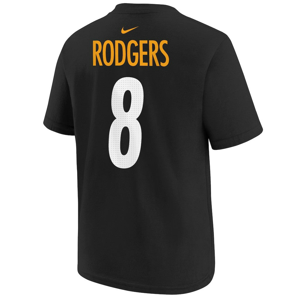 Aaron Rodgers Pittsburgh Steelers Youth Player Name & Number T-Shirt Black | NFL
