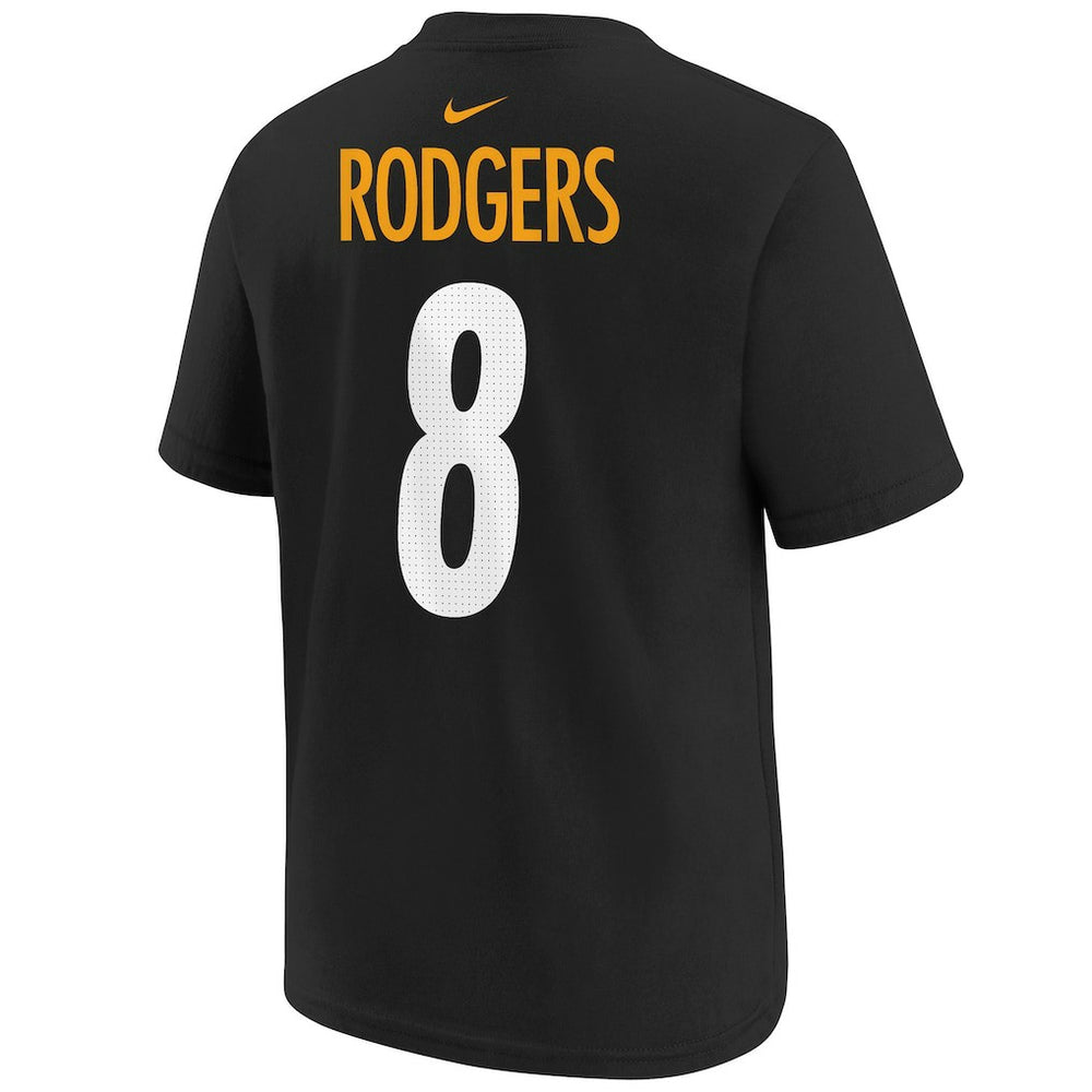 Aaron Rodgers Pittsburgh Steelers Youth Player Name & Number T-Shirt Black | NFL