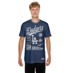 Los Angeles Dodgers New Era  Oversized Throwback Distressed T-Shirt - MLB