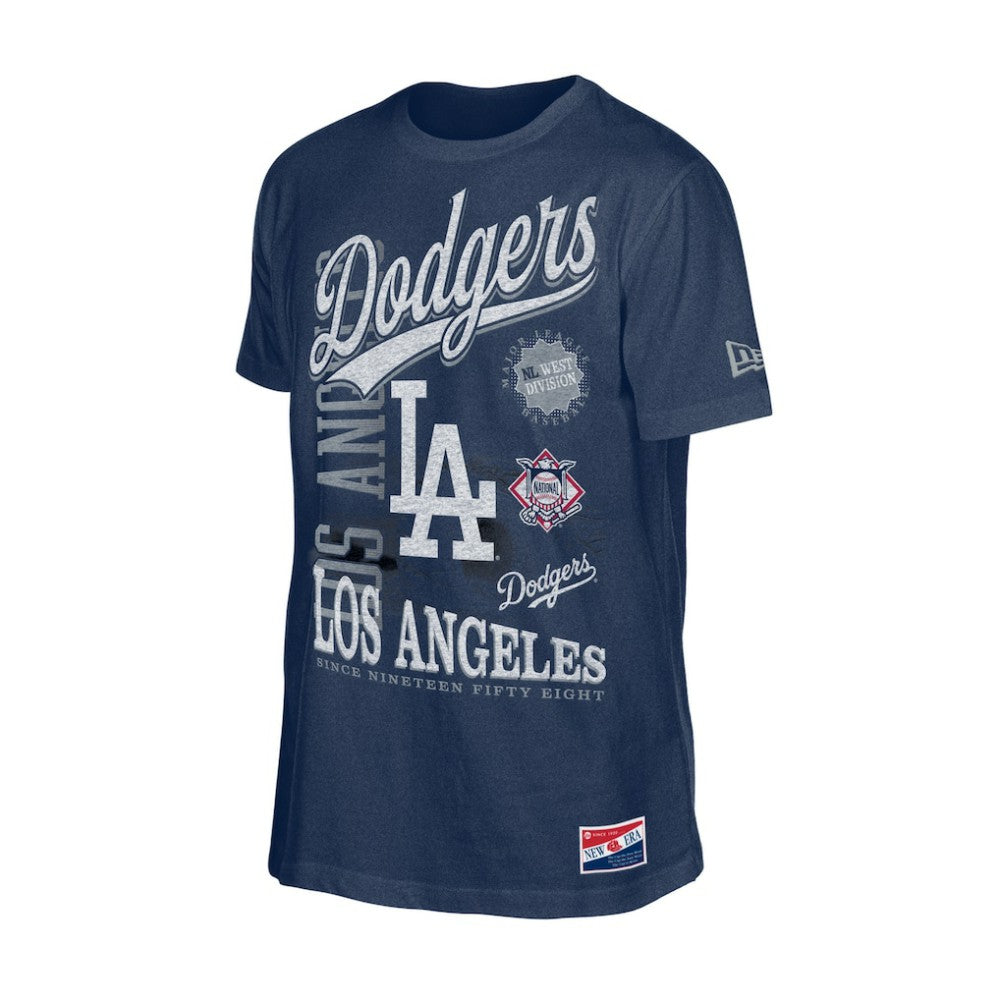 Los Angeles Dodgers New Era  Oversized Throwback Distressed T-Shirt - MLB