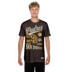 San Diego Padres New Era  Oversized Throwback Distressed T-Shirt - MLB
