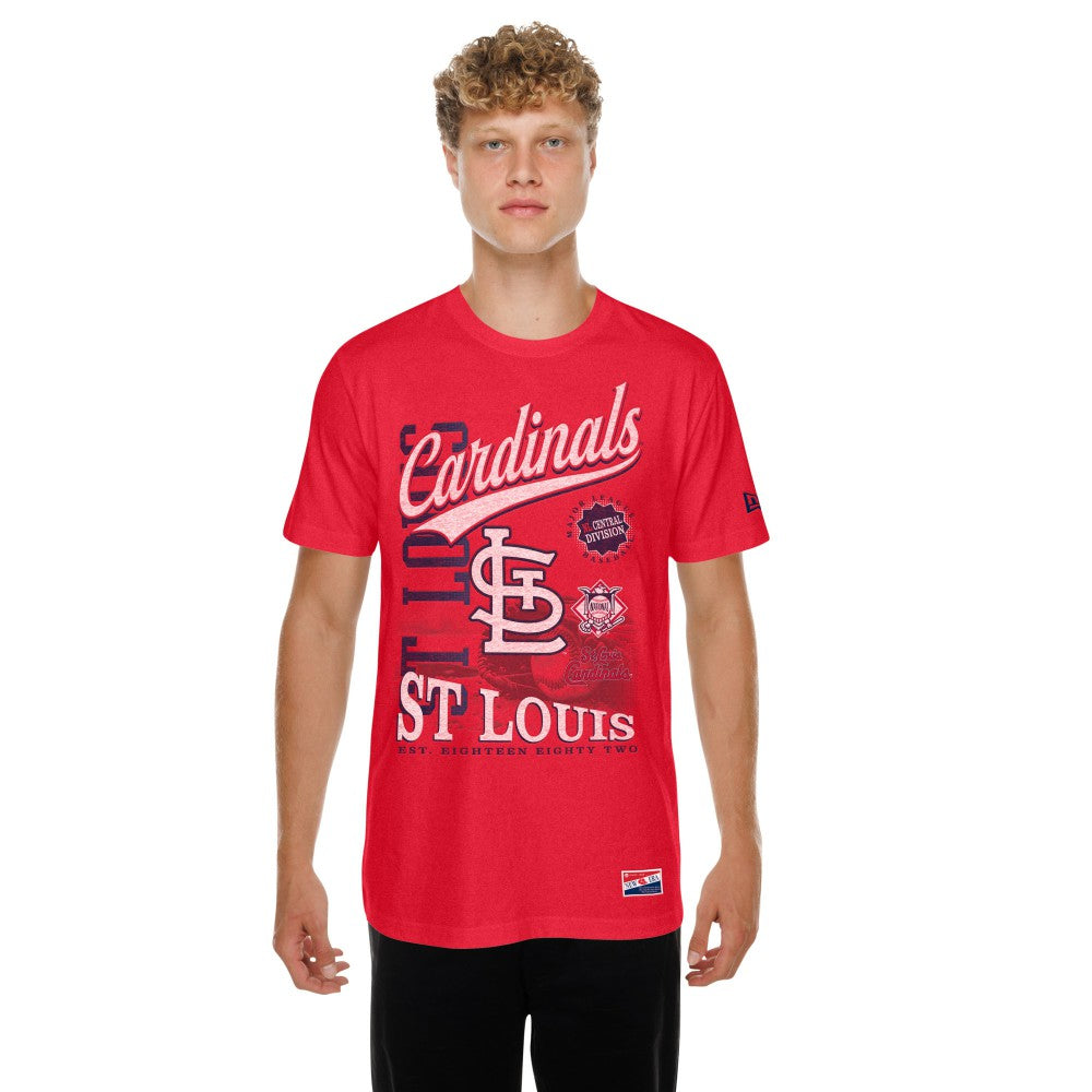 St. Louis Cardinals New Era  Oversized Throwback Distressed T-Shirt - MLB