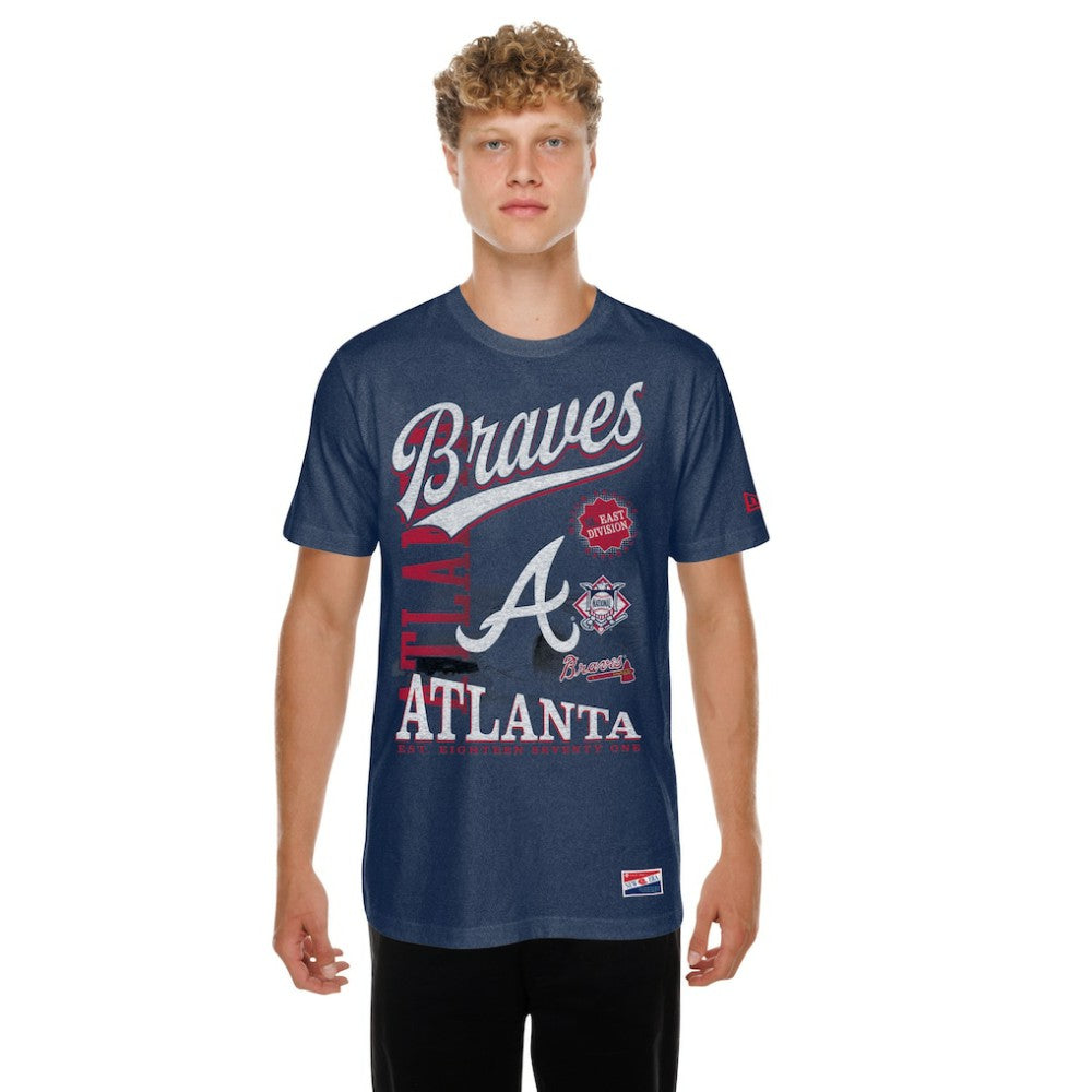 Atlanta Braves New Era  Oversized Throwback Distressed T-Shirt - MLB