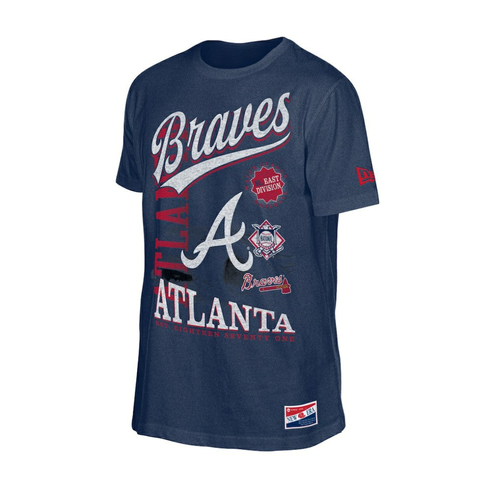 Atlanta Braves New Era  Oversized Throwback Distressed T-Shirt - MLB