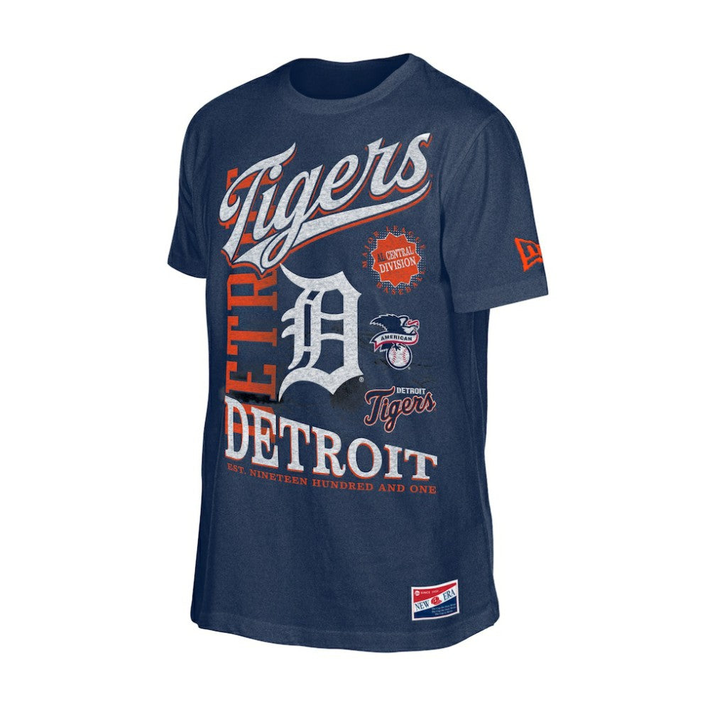 Detroit Tigers New Era  Oversized Throwback Distressed T-Shirt - MLB