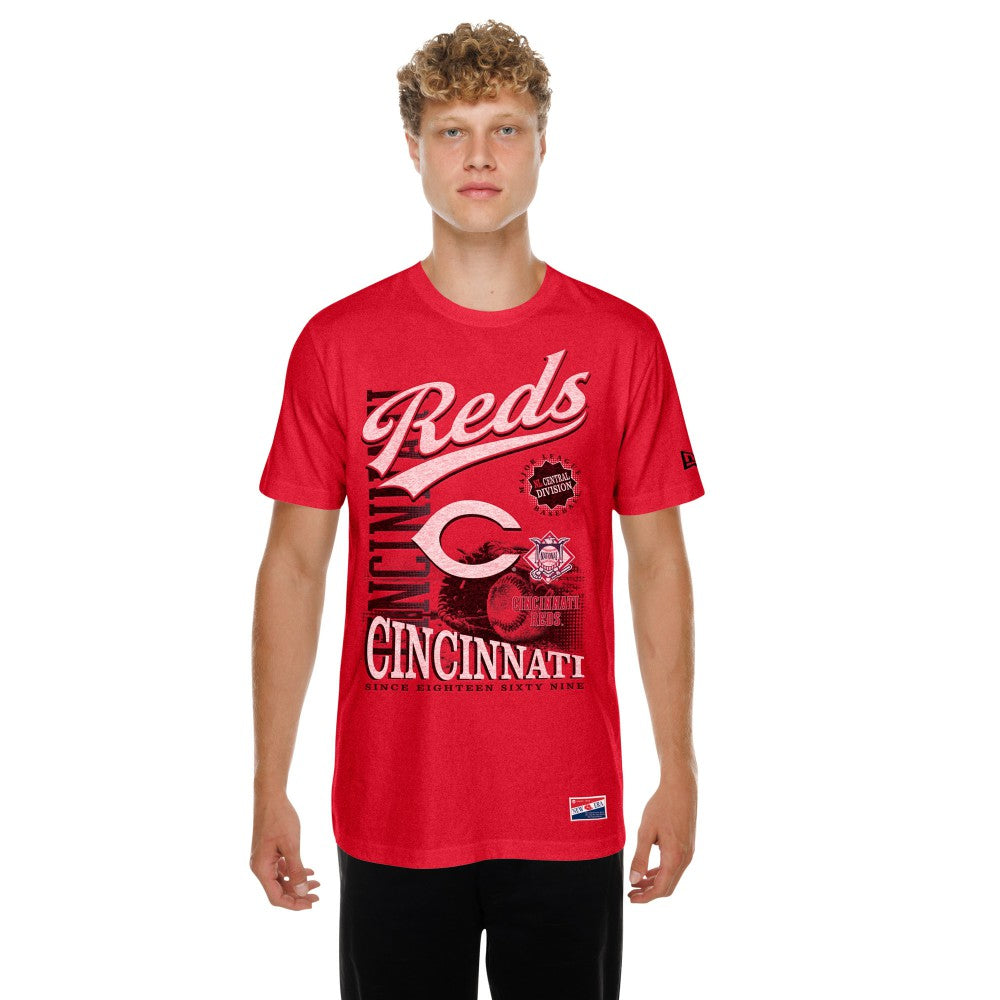 Cincinnati Reds New Era  Oversized Throwback Distressed T-Shirt - MLB