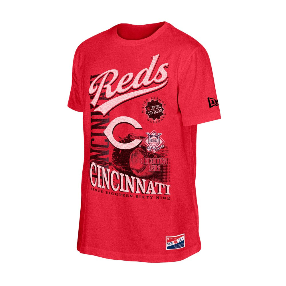 Cincinnati Reds New Era  Oversized Throwback Distressed T-Shirt - MLB