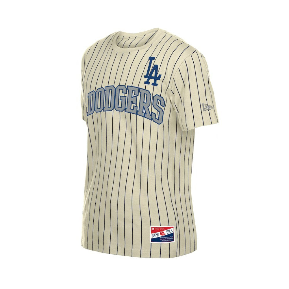 Los Angeles Dodgers New Era Throwback Meshback Pinstripe T-Shirt - MLB